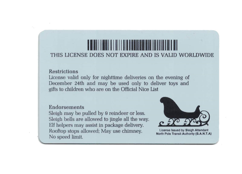 Santa Claus' Driver's License
