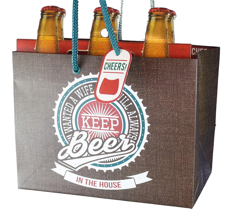 Heavyweight Gift Bag for 6-packs - Wife Wanted - The Country Christmas Loft