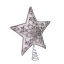 White and Silver Star Treetop - 13 Inch - The Country Christmas Loft