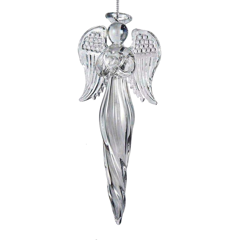 Angel Finial Glass Ornament - Holding a Heart - The Country Christmas Loft