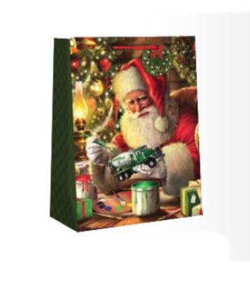 Traditional Medium Gift Bag - Santa Finishing Touches - The Country Christmas Loft