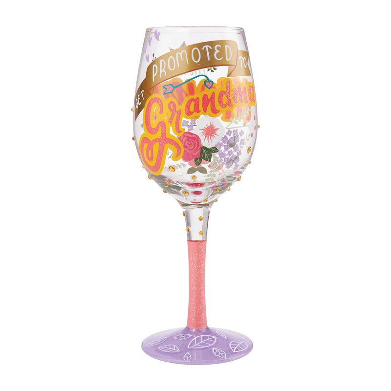 Promoted to Grandma Wine Glass - The Country Christmas Loft