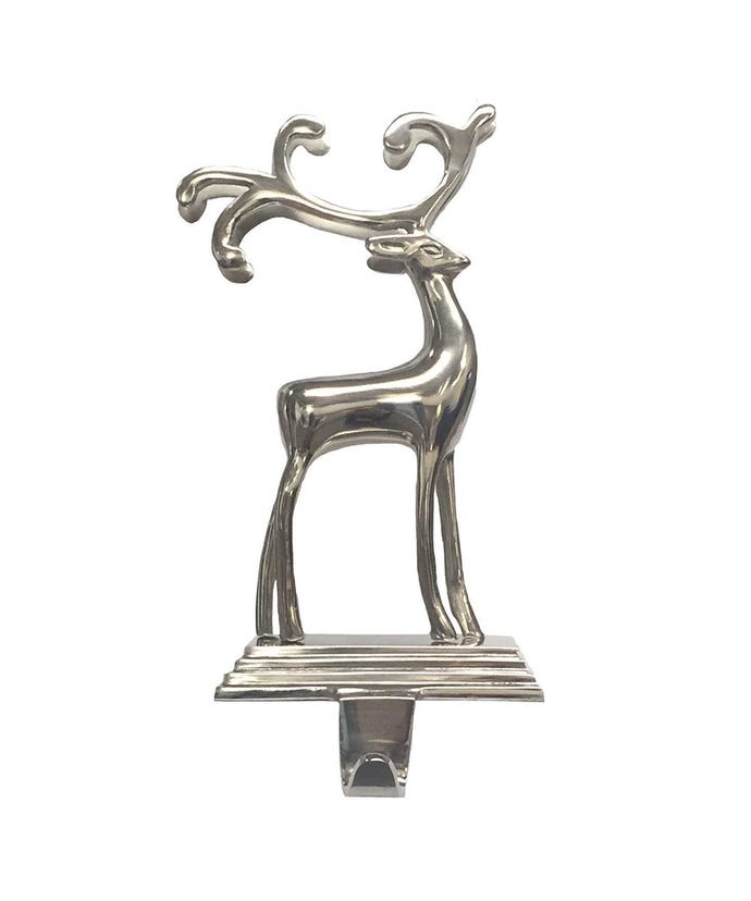 Silver Aluminum Reindeer Stocking Holder - The Country Christmas Loft