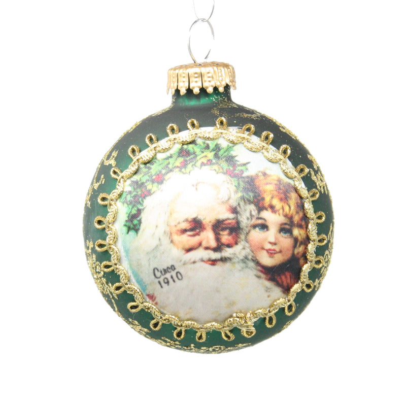 Historic Santa on Silk 2023 Ornament - 1910 Father Christmas