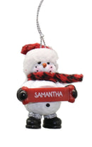 Cozy Snowman Ornament (Letters S - Z) - - The Country Christmas Loft