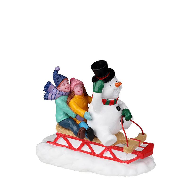 Sledding With Frosty - The Country Christmas Loft