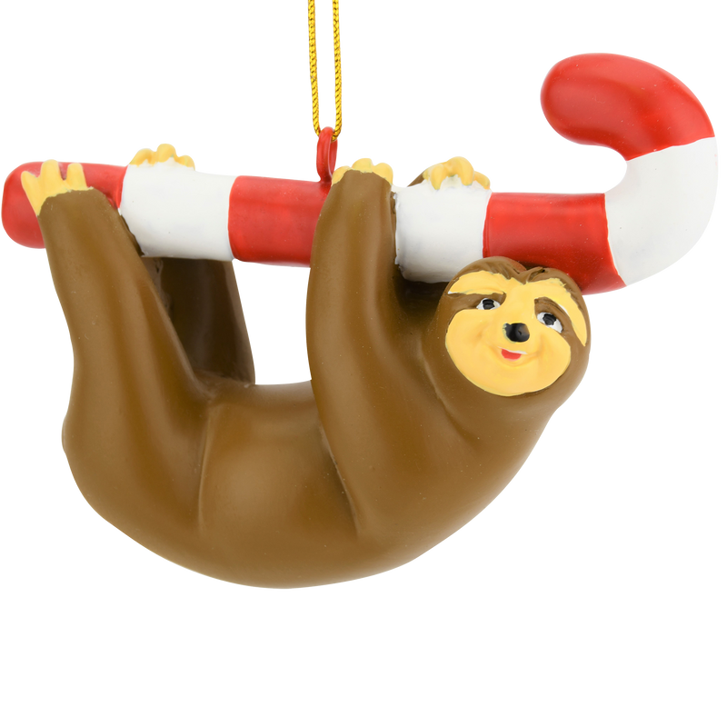 Candy Cane Sloth Animal Christmas Ornaments - The Country Christmas Loft