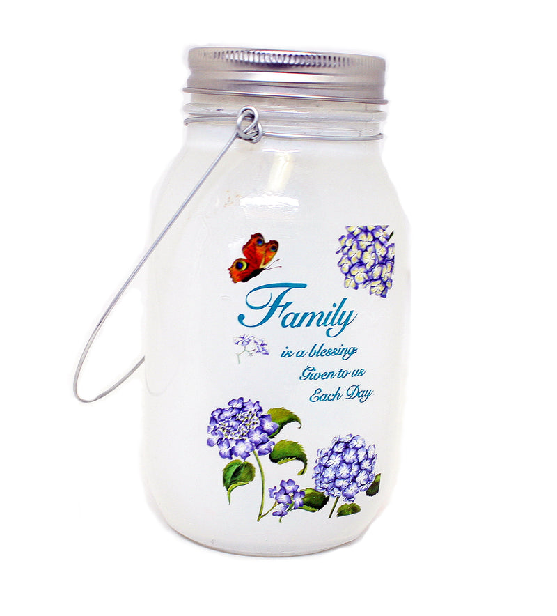 7 Inch Lighted Frosted Glass Jar - - The Country Christmas Loft