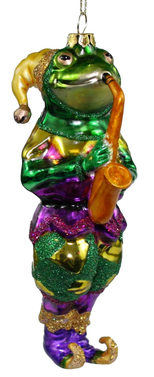 Mardi Gras Frog Musician - Sax - The Country Christmas Loft