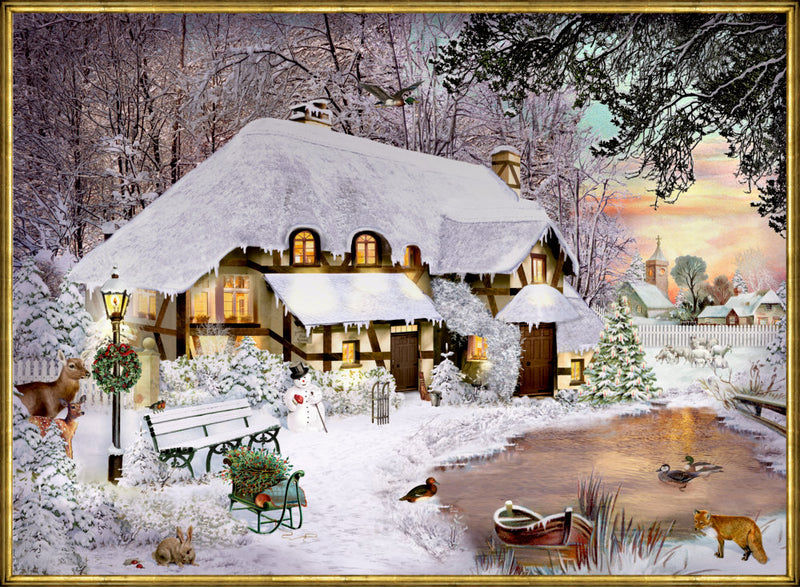 Winter Cottage in the Woods - Standard Size Advent Calendar