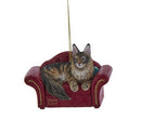 Cat On Red Sofa Ornament - - The Country Christmas Loft
