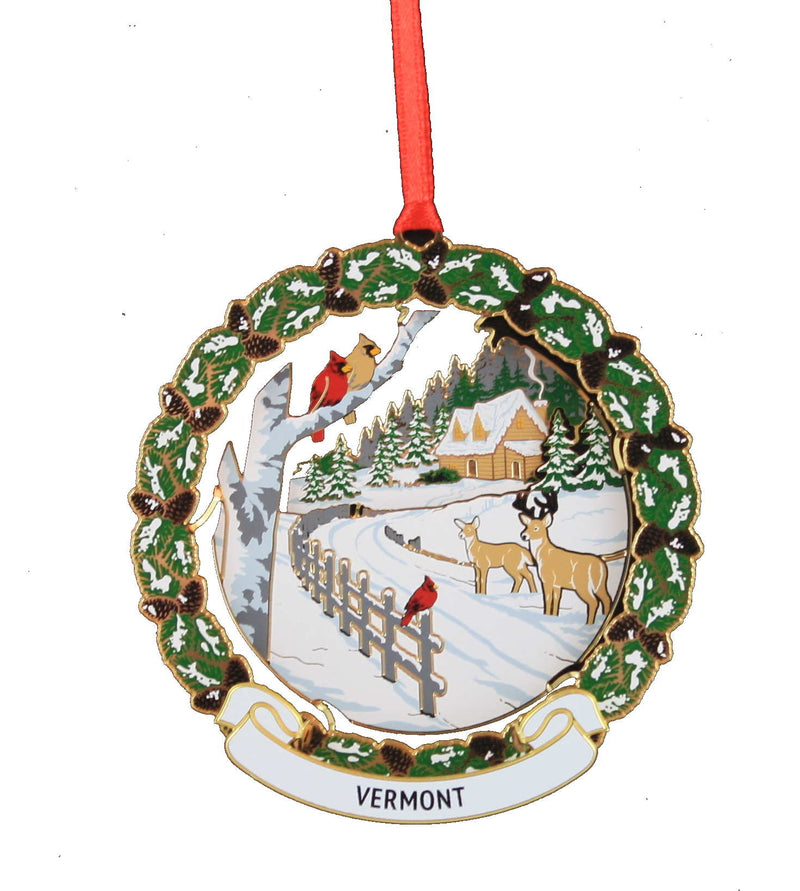 Cozy Cabin Collectible Brass Ornament - The Country Christmas Loft