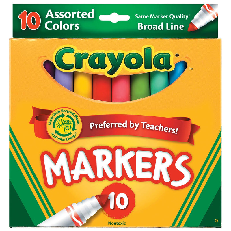 Crayola Markers - Broad Line - Assorted Colors - 10 Count - The Country Christmas Loft