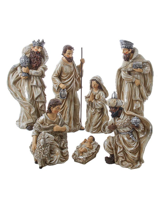 Nativity Table Piece, 7-Piece Set - The Country Christmas Loft