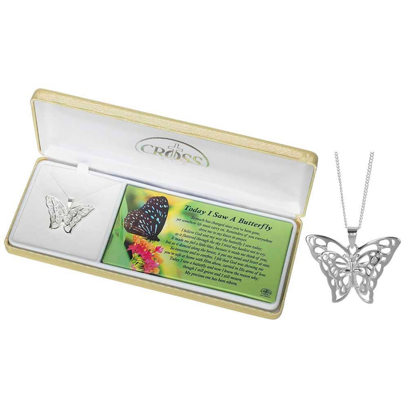 'Today I Saw A Butterfly' - Necklace with 20" Chain - The Country Christmas Loft