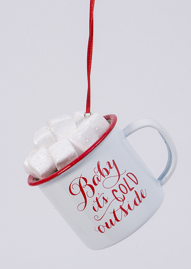 Hot Cocoa Mug with Marshmallows Ornament - Baby it's Cold Outside - The Country Christmas Loft