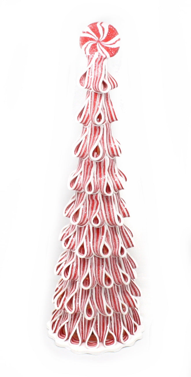 Peppermint Candy Tree - Lighted - 18 Inches tall