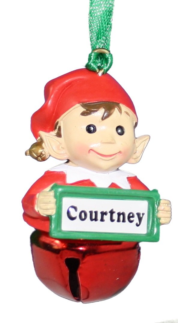 Elf Bell Ornament with Name - Courtney