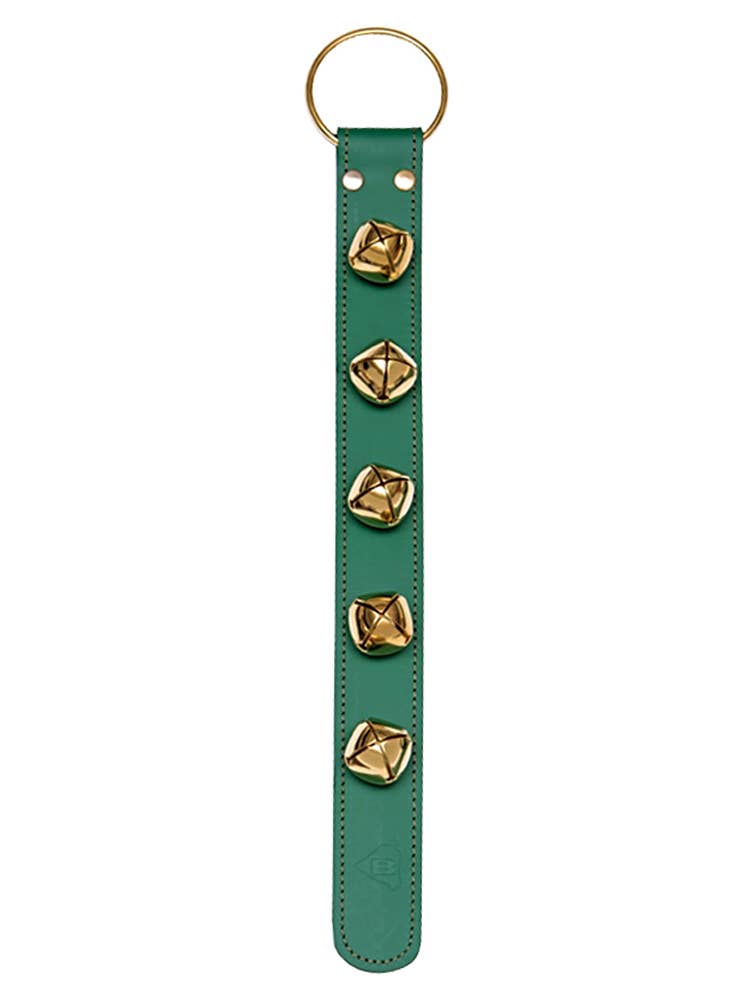 Sleigh Bell Strap with 5 Bells - Green - The Country Christmas Loft