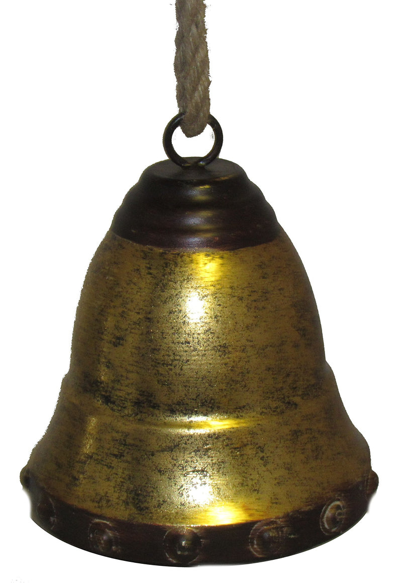 Small Metal Holiday Bell - Gold - The Country Christmas Loft