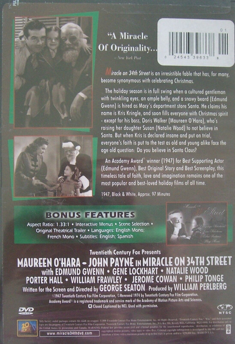 Miracle on 34th Street - DVD - The Country Christmas Loft