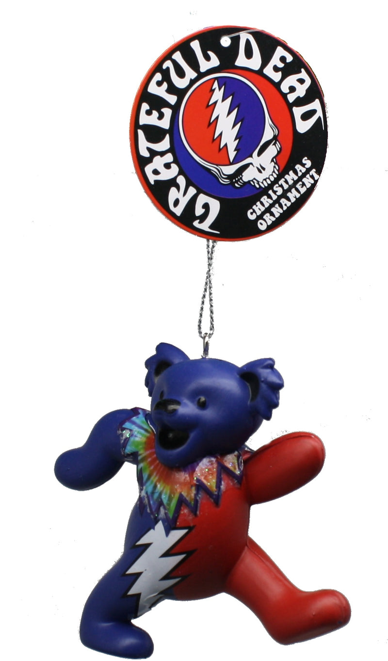 Grateful Dead Bear Ornament - Blue - The Country Christmas Loft