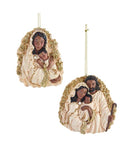 African American Ivory and Gold Holy Family Ornament - - The Country Christmas Loft