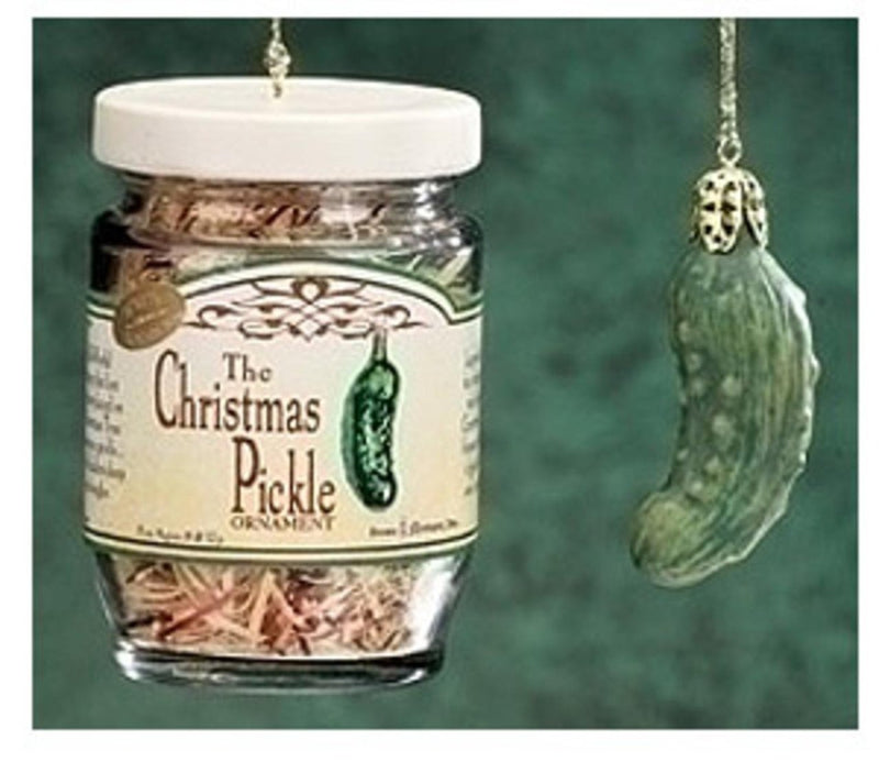 Roman 2-Piece Exclusive Christmas Pickle And Decorated Glass Jar Hanging Ornament, 1.5-Inch - The Country Christmas Loft