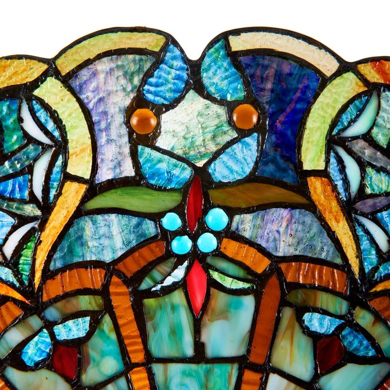 Adeline Blue Webbed Heart Stained Glass Window Panel