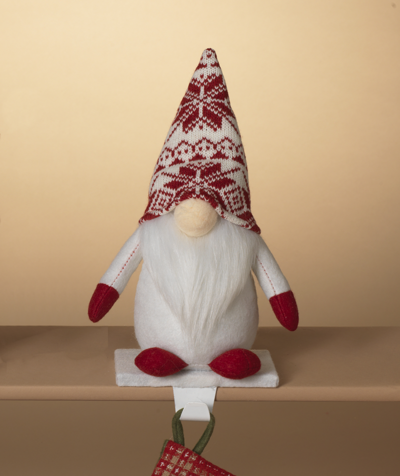 Gnome Christmas Stocking Holder - White - The Country Christmas Loft