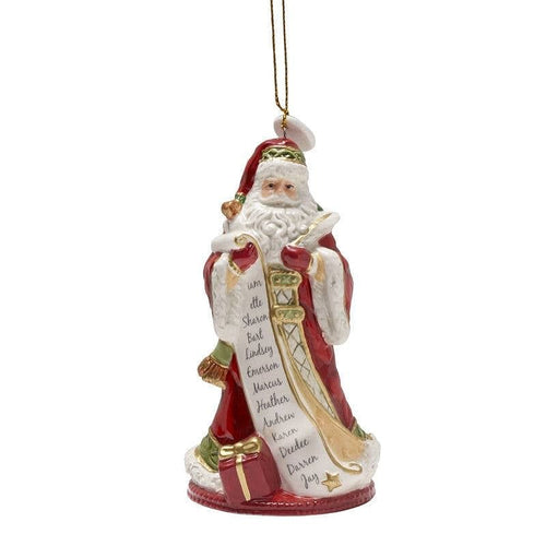 Fitz And Floyd Holiday Home Dated 2021 Santa Bell Ornament - The Country Christmas Loft