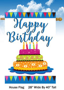 Birthday Cake House Flag - The Country Christmas Loft