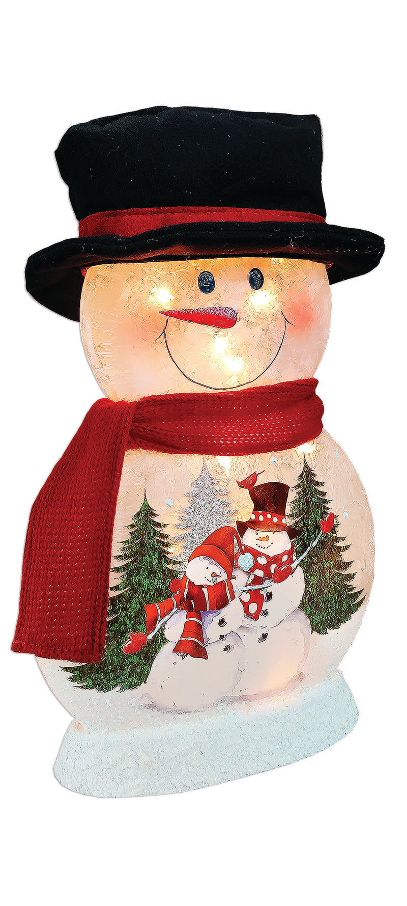 Snow Much Fun Lighted Snowman with Hat and Scarf