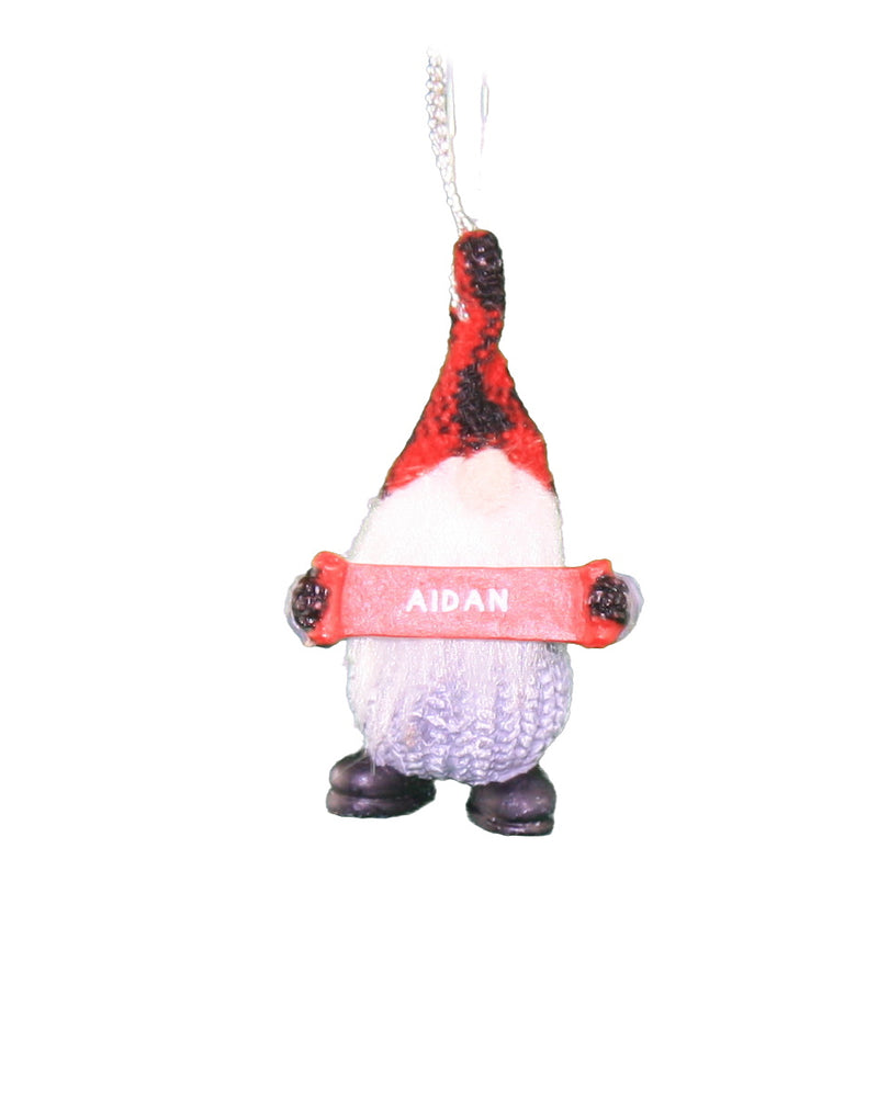 Personalized Gnome Ornament (Letters A-I) - Aidan - The Country Christmas Loft