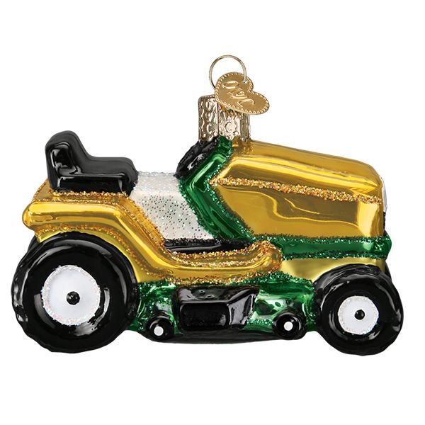 Riding Lawn Mower Glass Ornament - The Country Christmas Loft