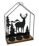 Woodland Silhouette Candleholder Lantern - Large