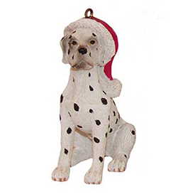 Dog in a Santa Hat Ornament - Dalmation - The Country Christmas Loft