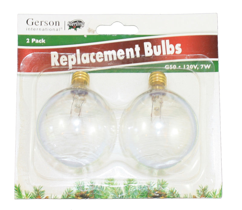 2-Pk G50 Clear Replacement Bul - The Country Christmas Loft