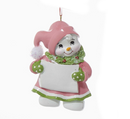 Snow Kid Ornament - Girl - Pink Hat - The Country Christmas Loft