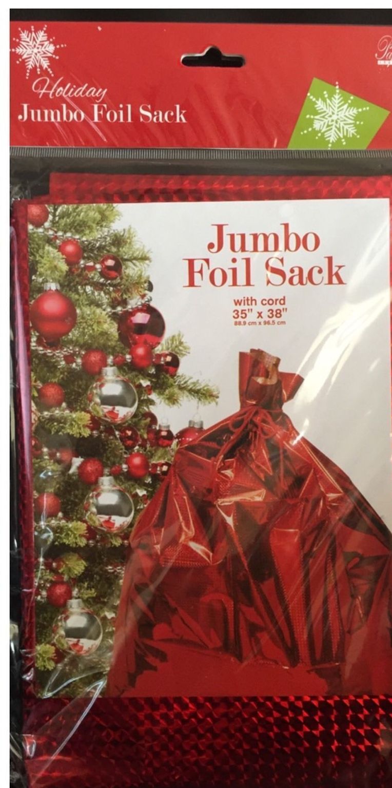 Jumbo Foil Gift Sack - Red