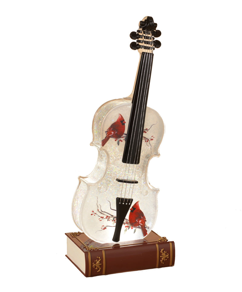 Lighted Musical Violin Shaped Waterglobe