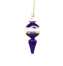 Lattice Glass Ornaments With Gold Accents - Purple Ball with Finial