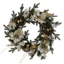 22 Inch Iced Magnolia Wreath - WHITE - The Country Christmas Loft