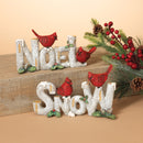 9.5 Inch Resin Birch Sign with Cardinals - - The Country Christmas Loft