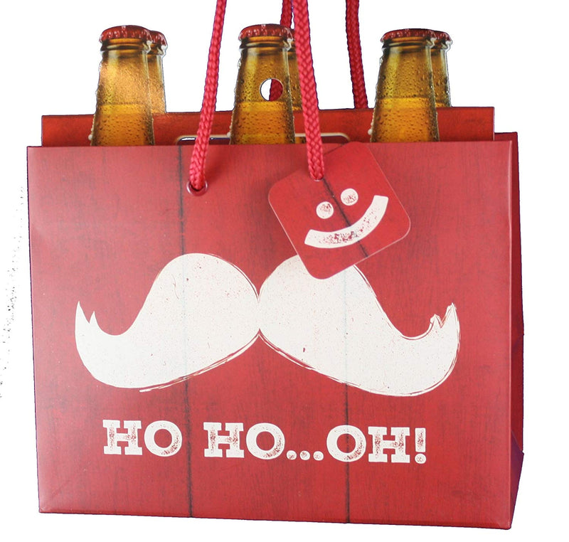 Heavyweight Gift Bag for 6-packs - Ho Ho Oh! - The Country Christmas Loft