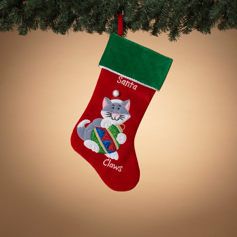 Santa Paws Velvet Stocking - The Country Christmas Loft
