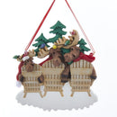 Family Of 3 Moose On Chairs Personalizable Ornament - The Country Christmas Loft