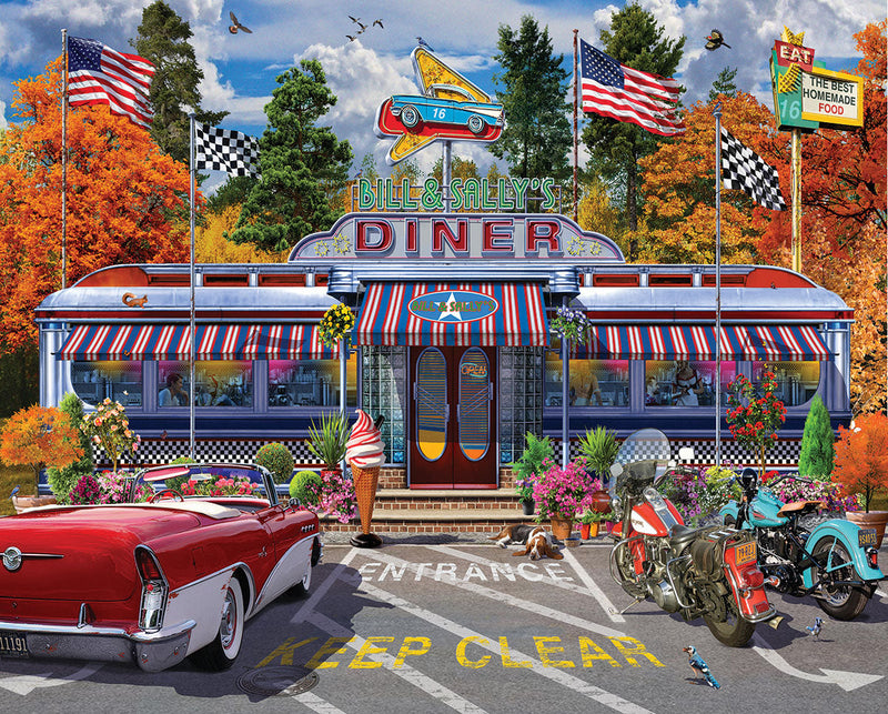 Bill and Sallys Diner - 1000 Piece Jigsaw Puzzle - The Country Christmas Loft
