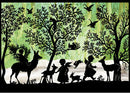 Miniature Silhouette Advent Calendar Card - Green - Christmas >> Advent - by Coppenrath