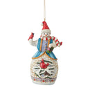 Snowman with Cardinal Ornament - The Country Christmas Loft